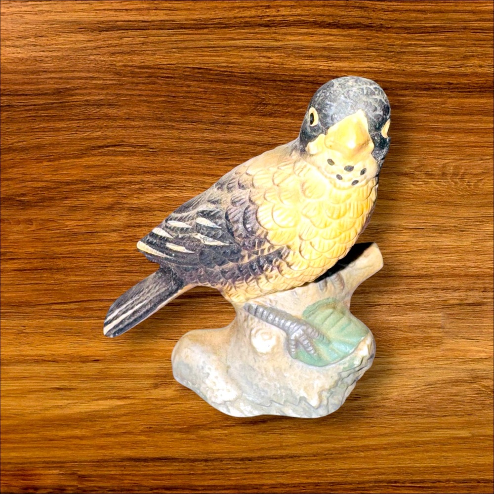 Vintage Bird Figurine Perched on a Branch